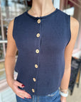 Sweet Life Sweater Vest- Navy