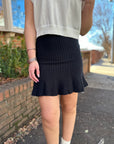 Knit Mini Skirt- Black