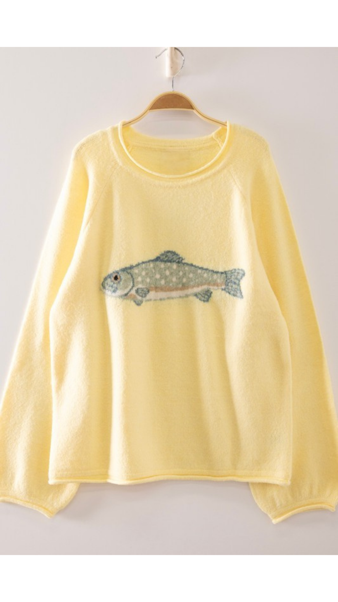 Fish Knit Sweater- Lemon