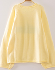 Fish Knit Sweater- Lemon