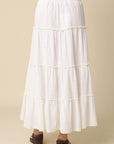Brooke Tiered Maxi Skirt — Off-White