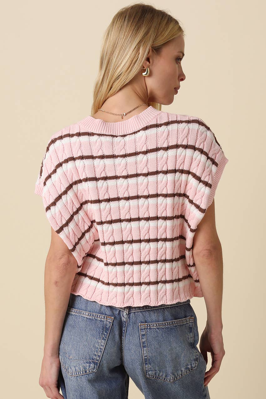 Laci Striped Knit Vest