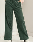 Corduroy Pull On Pants- Green