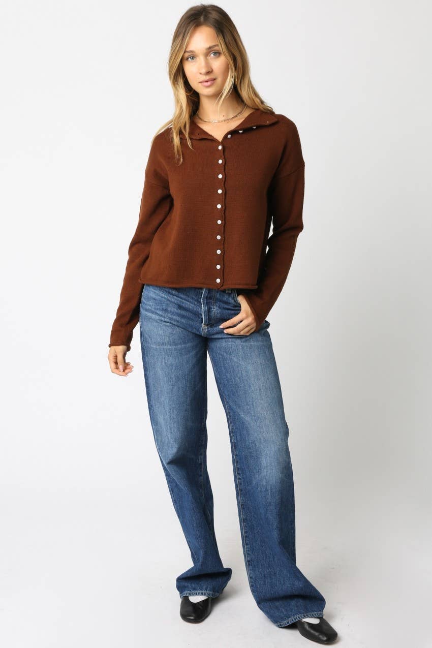 Cove Cardigan- Brown