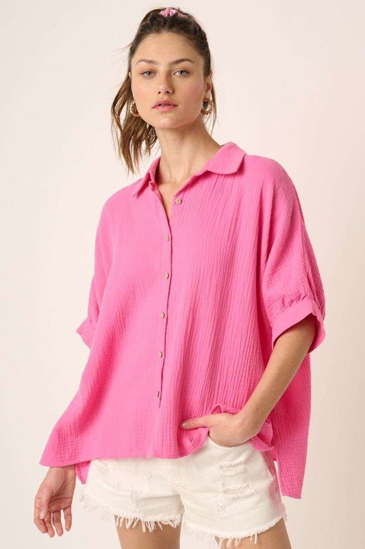 Pink Gauze Top