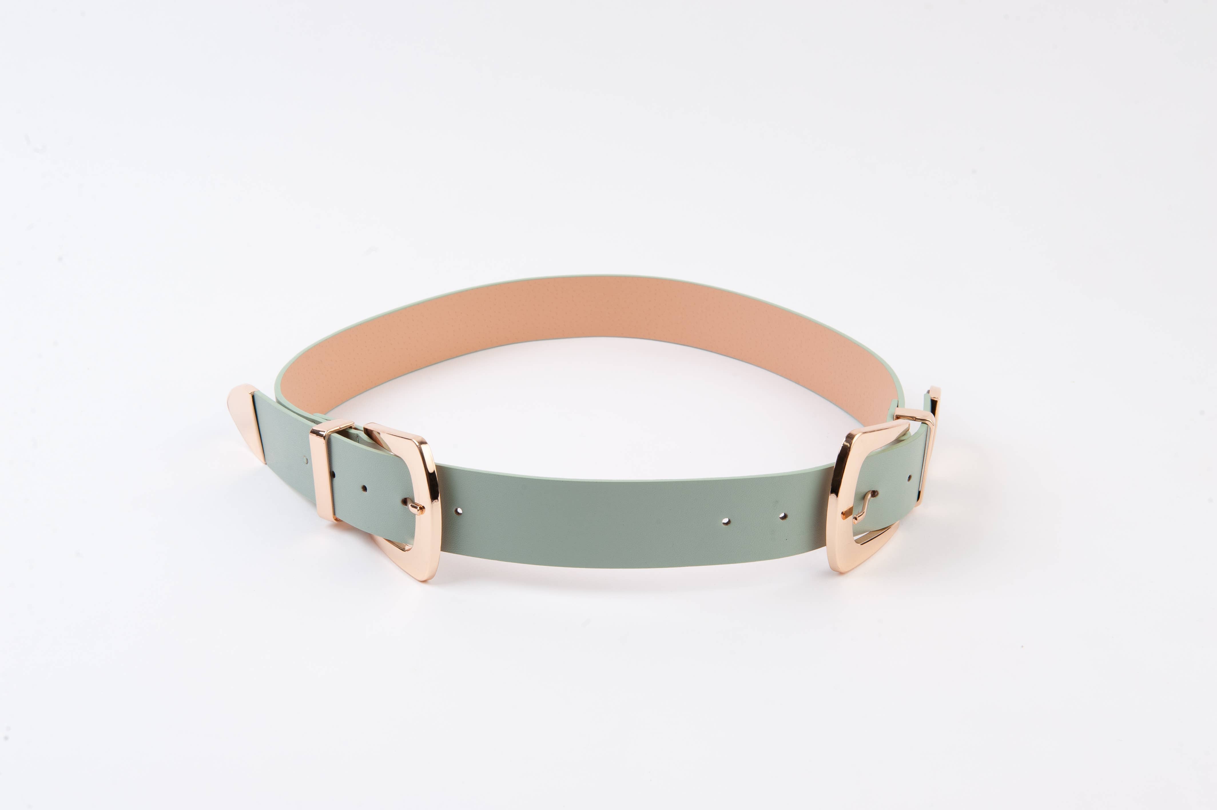 Double Western Buckle Belt - Sage