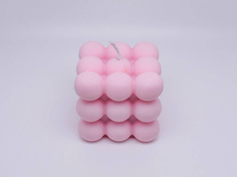Bubble Cube Candle - Pink