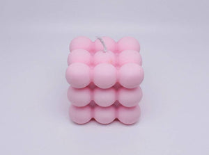 Bubble Cube Candle - Pink