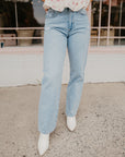High Rise Dad Jeans- Light Wash