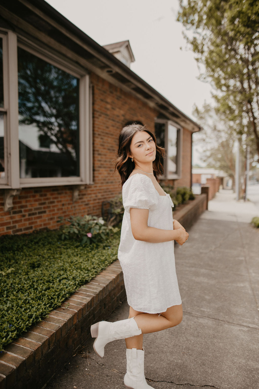 Eyelet Mini Dress