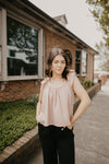 Ruffle Sleeve Top- Dusty Mauve