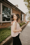 Ruffle Sleeve Top- Dusty Mauve