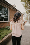 Ruffle Sleeve Top- Dusty Mauve