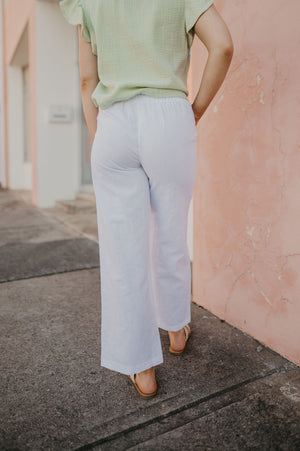Coast To Coast Linen Pants- White