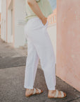 Coast To Coast Linen Pants- White