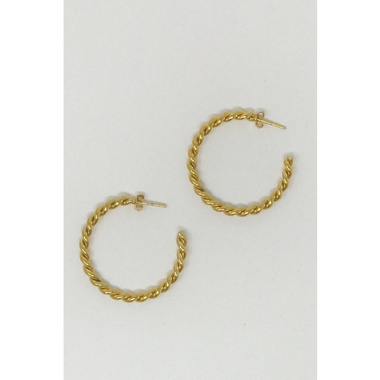 Twisted Gold Hoop Earrings